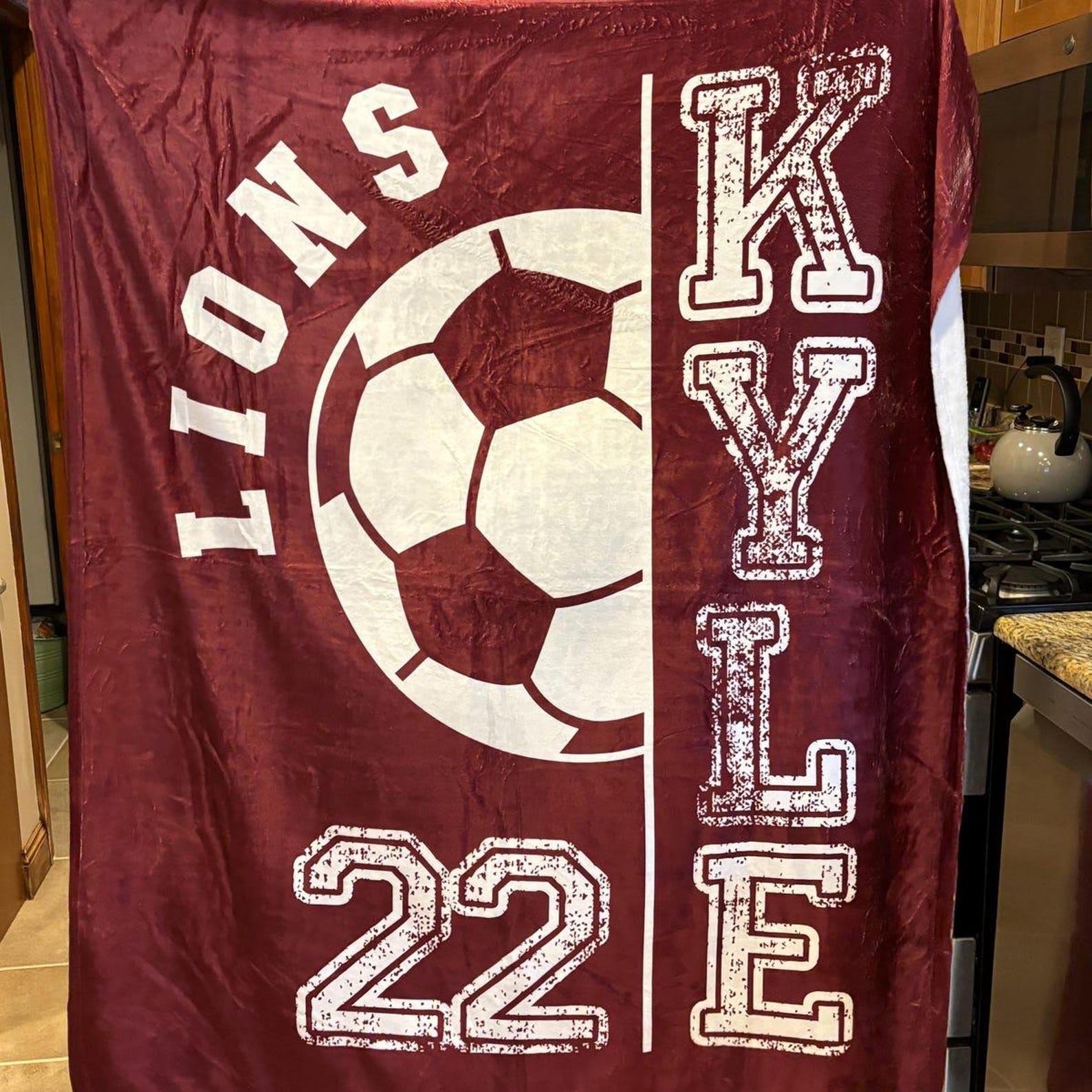 Personalized Sports Blanket Custom Name and Number Team Gift
