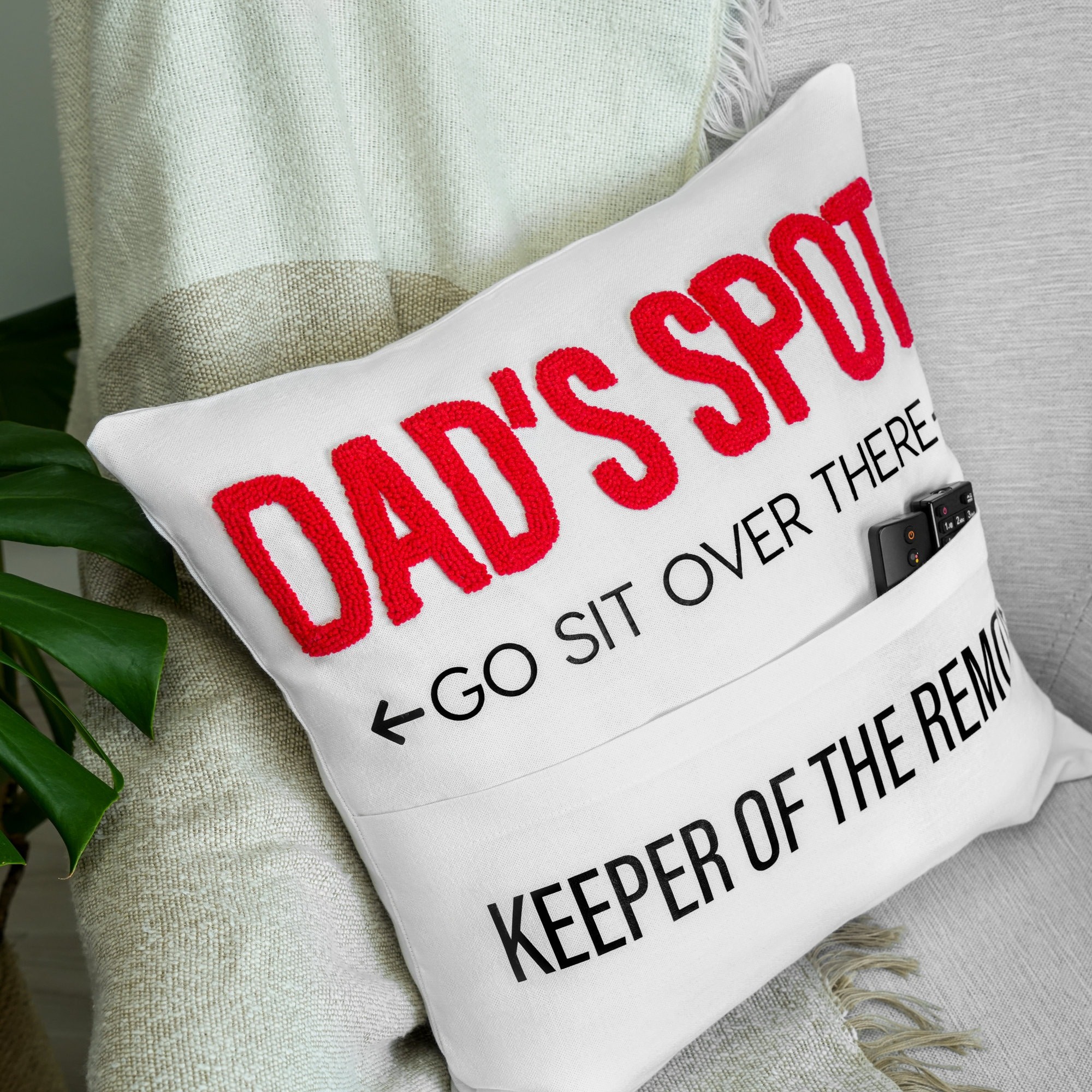 Personalized Grandpa Pocket Punch Needle Pillow Father's Day Gift