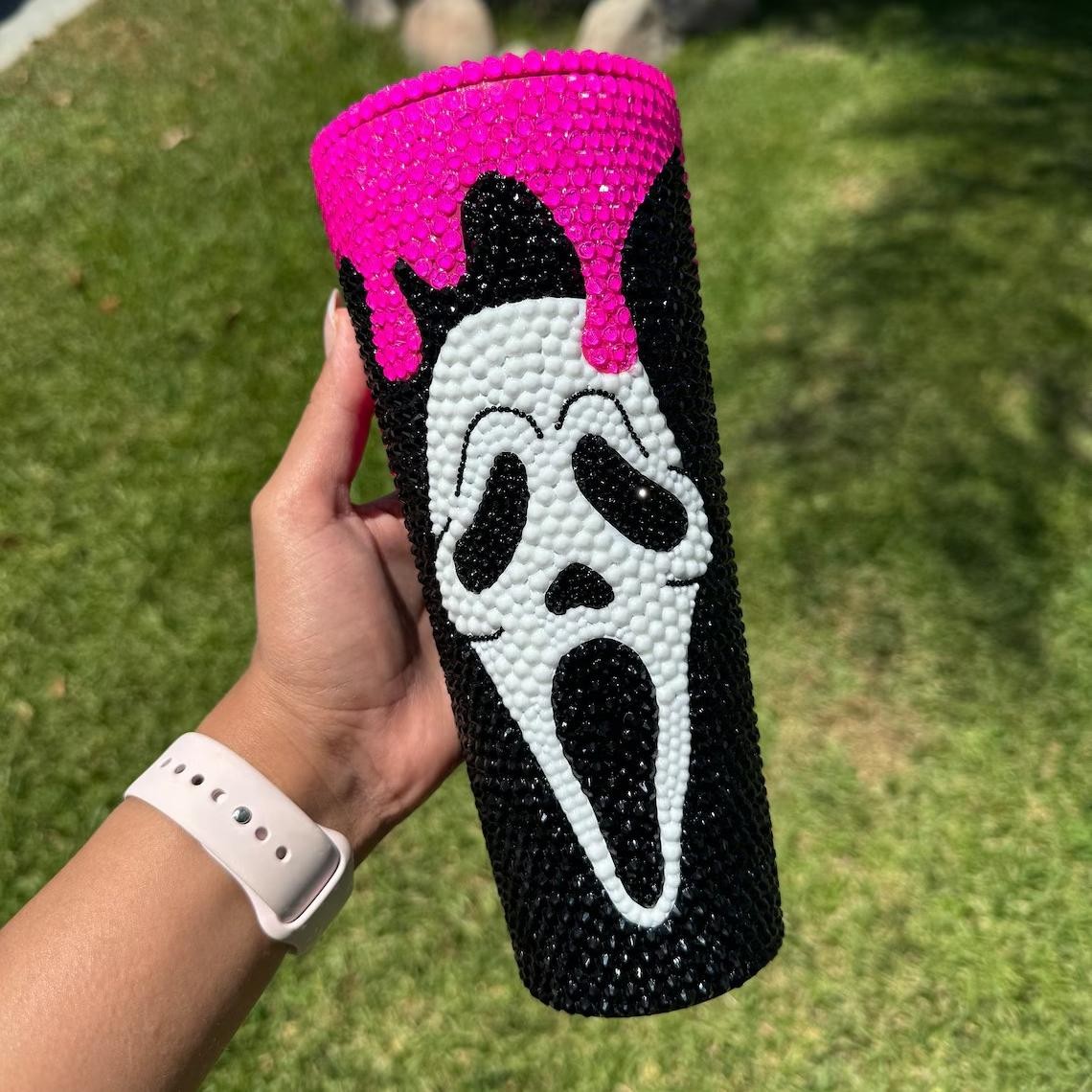 Ghostface Rhinestone Tumbler
