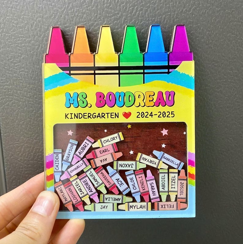 Custom Teacher Crayon Magnet Teacher Appreciation Gifts From Student