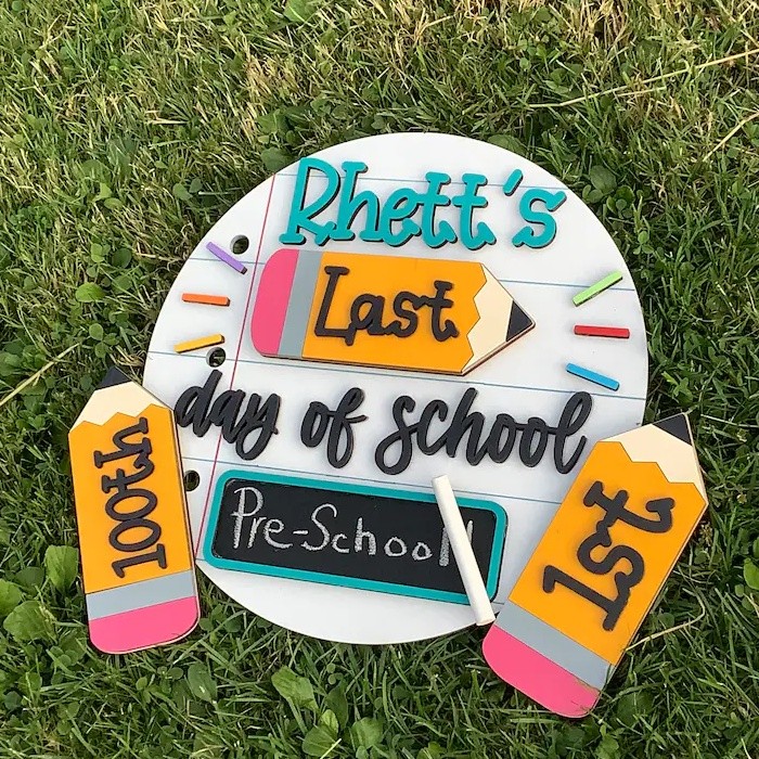 1st Day Last Day of School Prop Interchangeable School Milestones Back to School Sign Kit