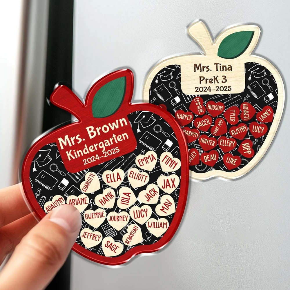 Personalized Teacher Apple Magnet Teacher Appreciation Gifts From Student
