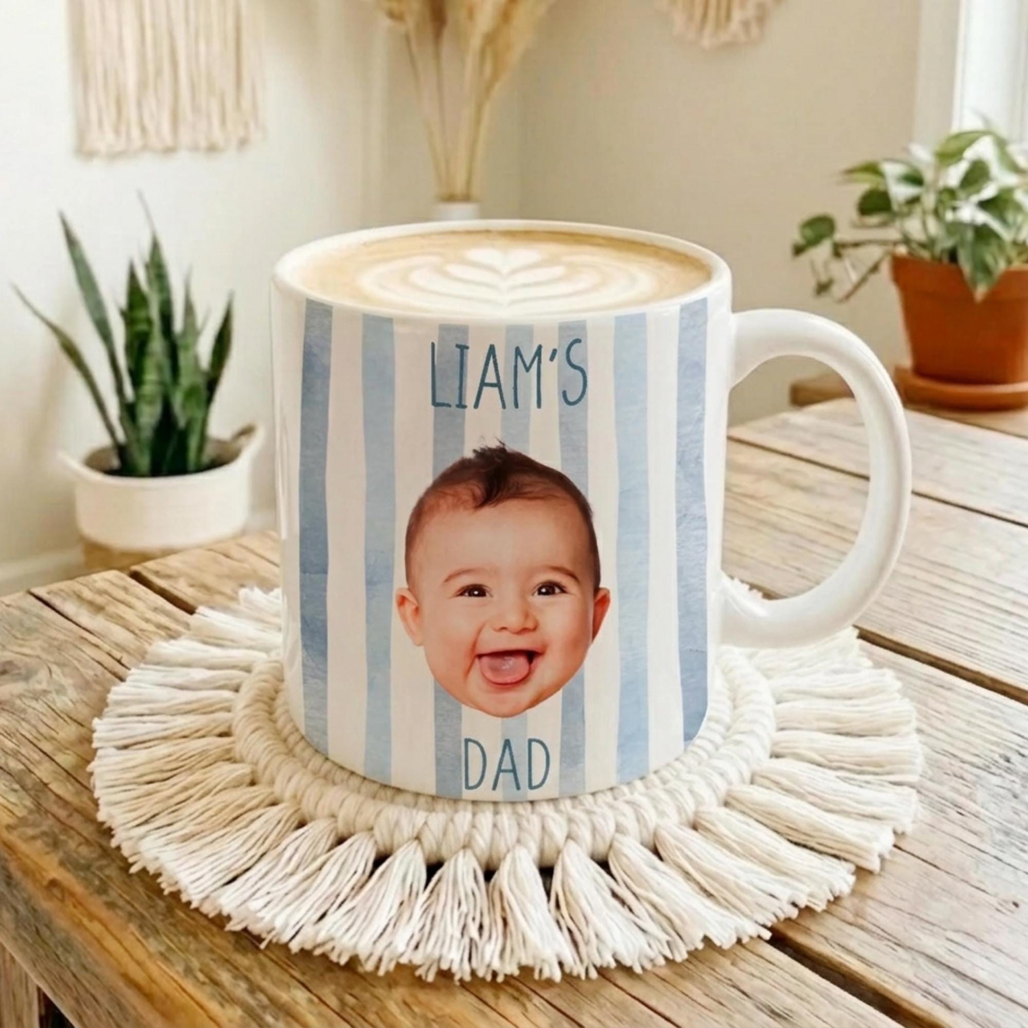 Best Dad Ever Custom Baby Photo Retro Mug Perfect Father's Day Gift