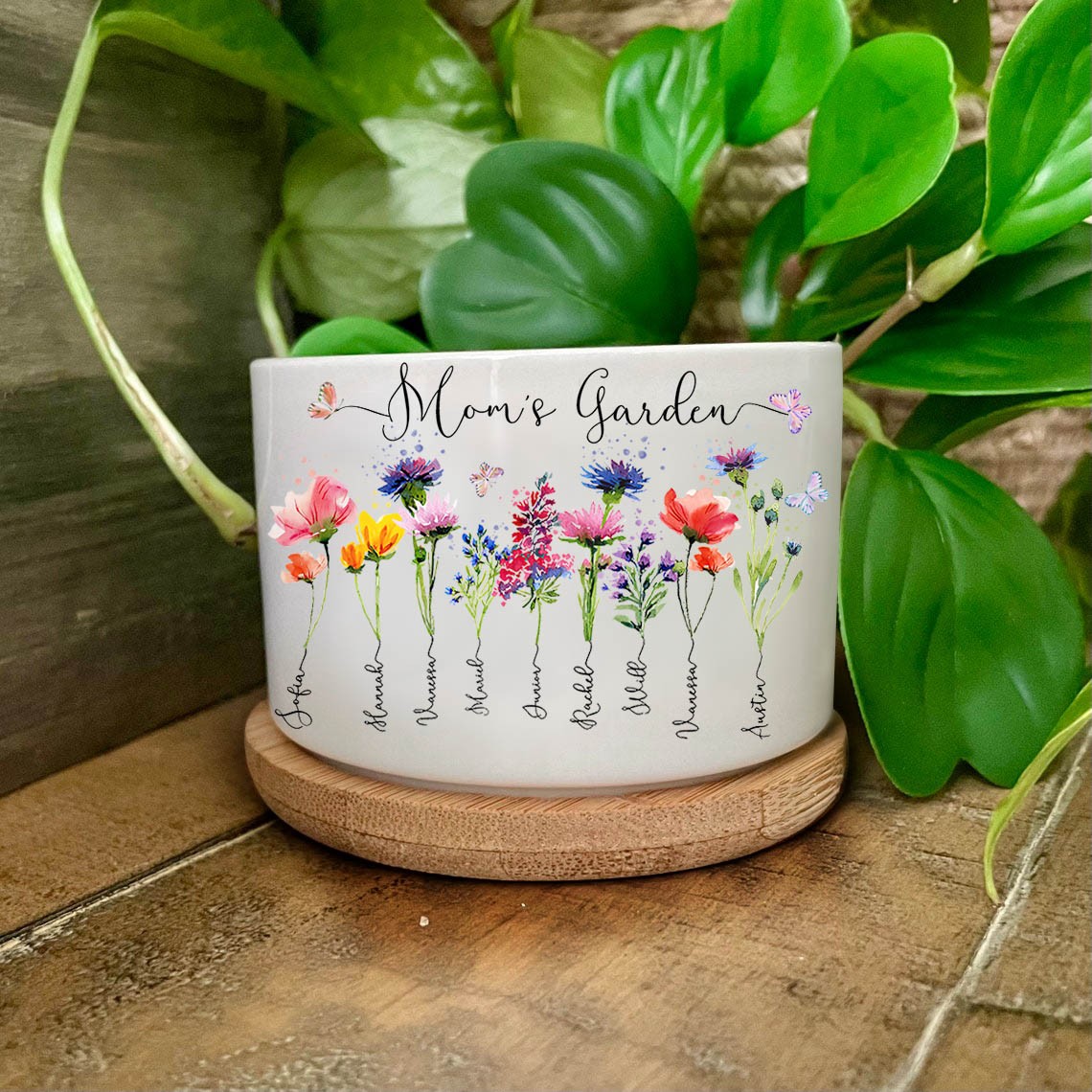 Custom Birth Month Flower Mom's Garden Pot For Mom Grandma Mother's Day Gift