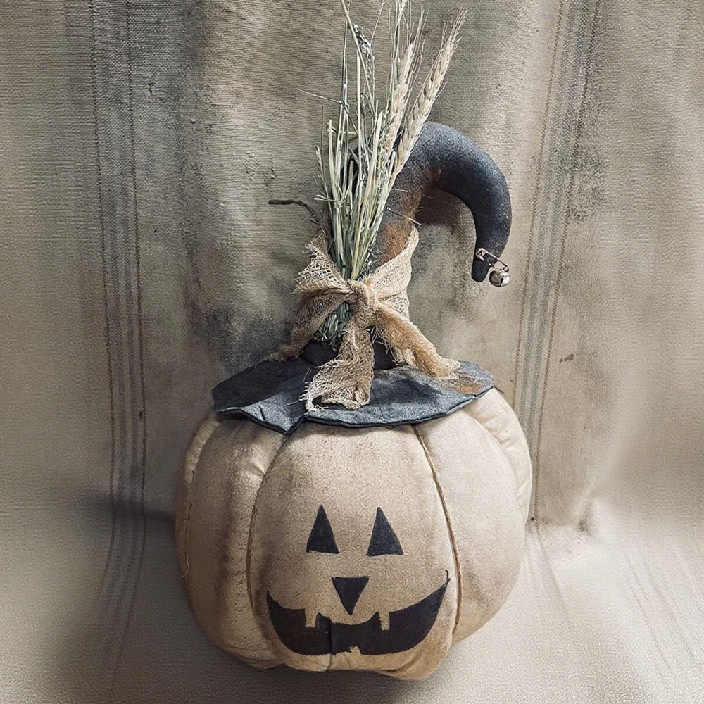 Primitive Fall Farmhouse Halloween White Pumpkin