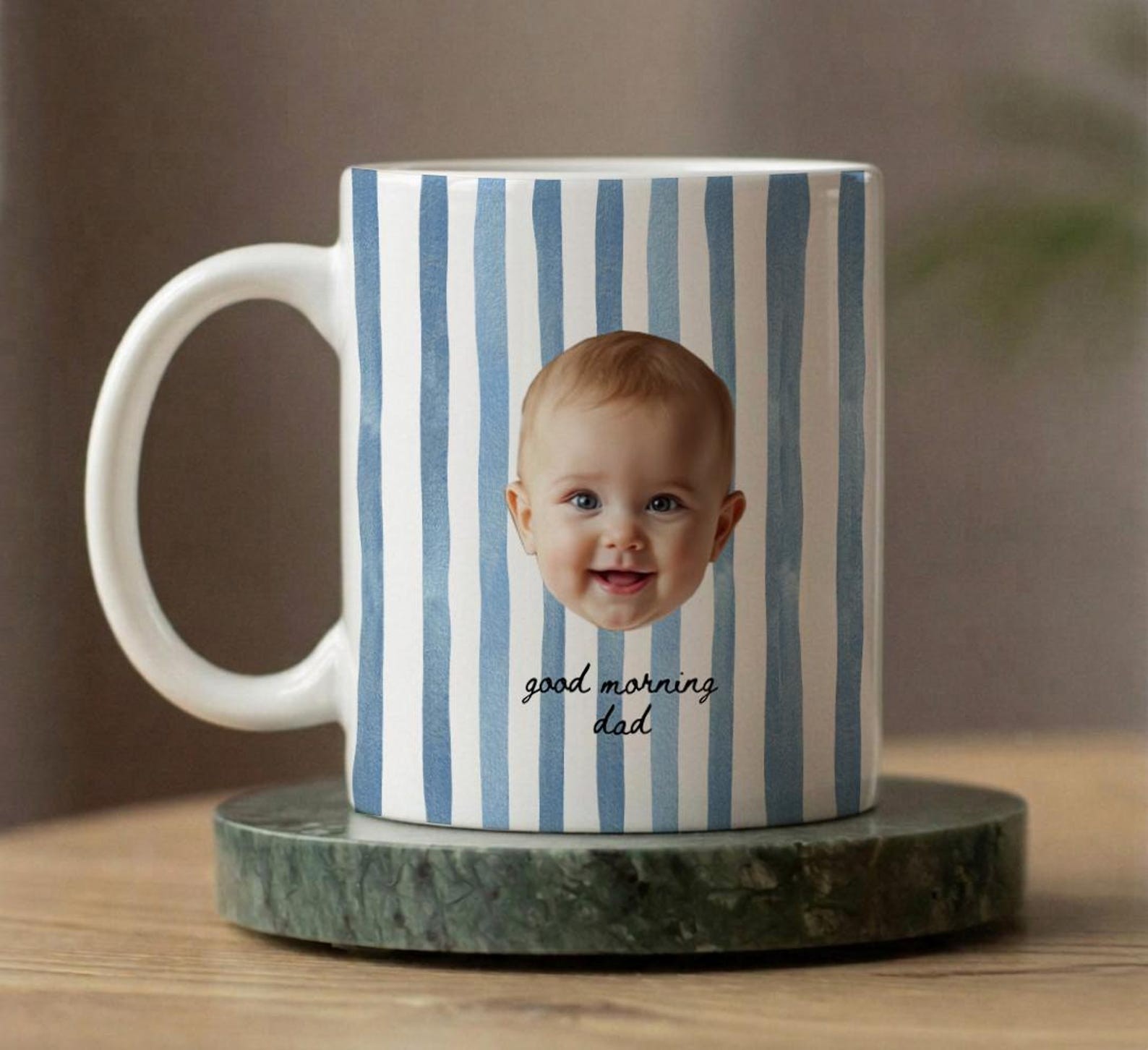 Best Dad Ever Custom Baby Photo Retro Mug Perfect Father's Day Gift