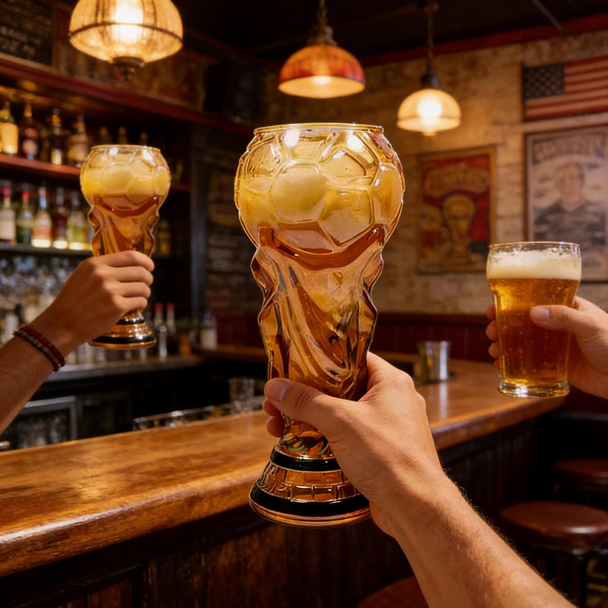 World Cup Trophy Beer Glass Gift for Soccer Fans