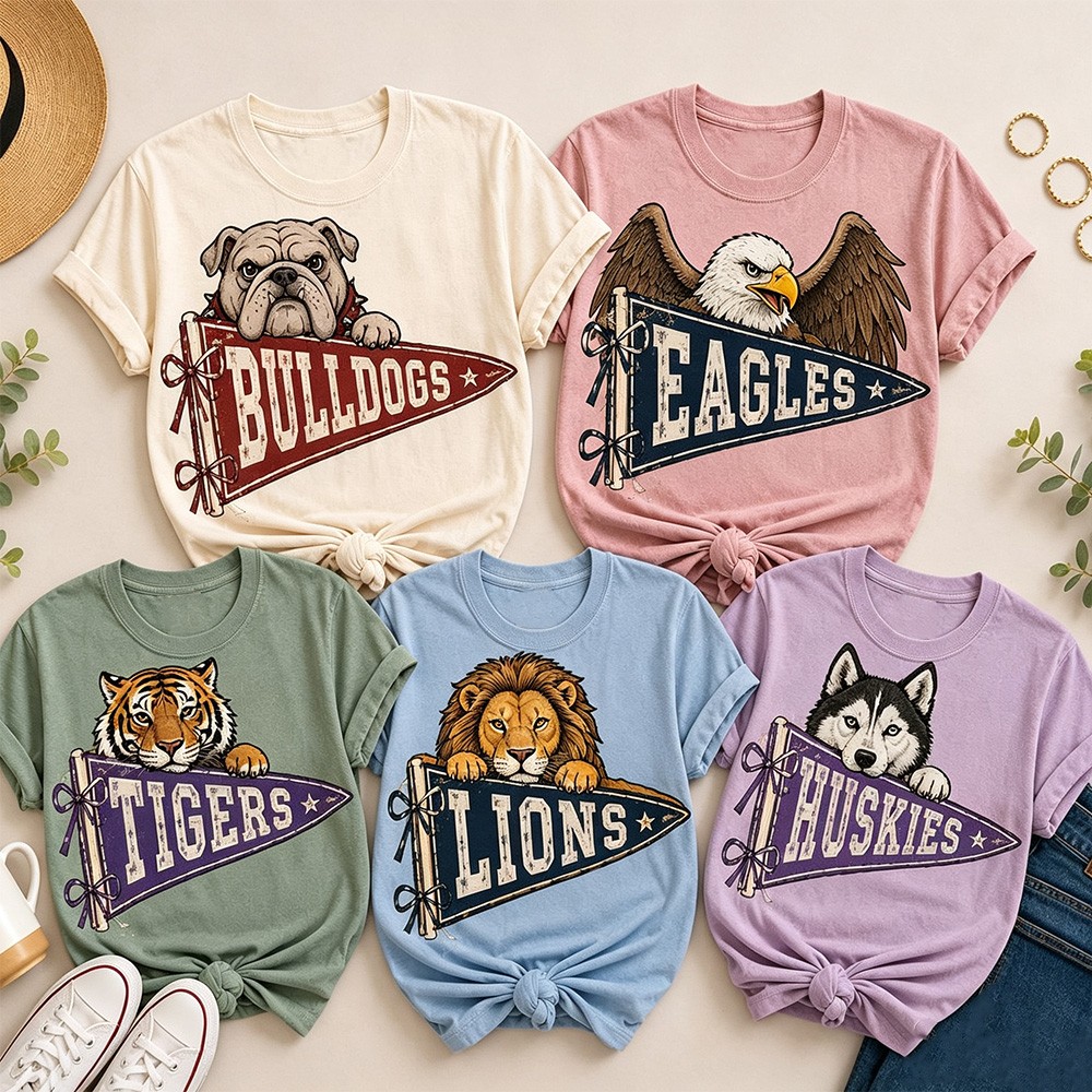 Custom Embroidered School Spirit Gingham Shirt Sweatshirt For Game Day Gift