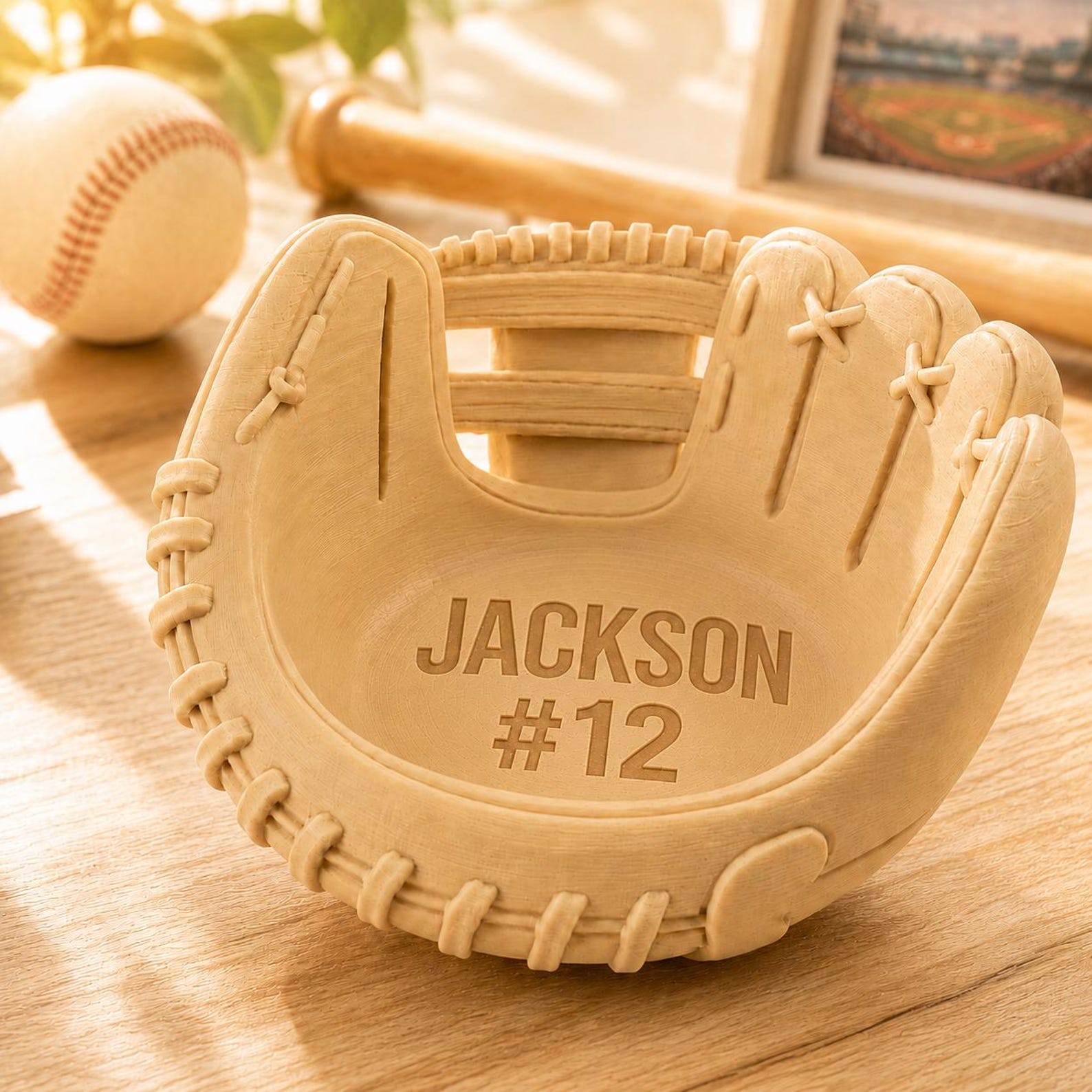 Vintage Baseball Glove Bowl Tray Sports Desk Organizer Baseball Fan Gift