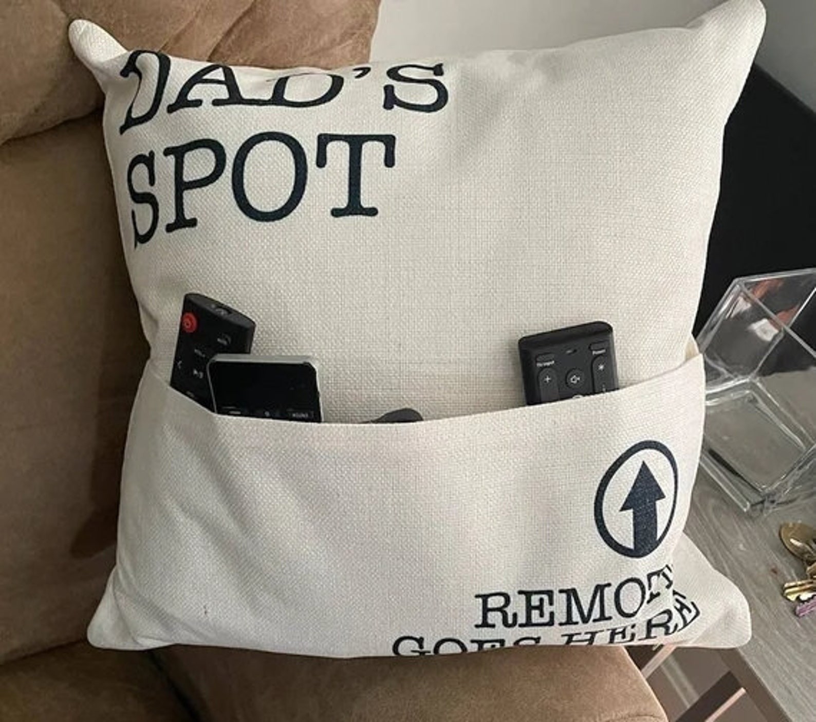 Personalized Grandpa Pocket Punch Needle Pillow Father's Day Gift