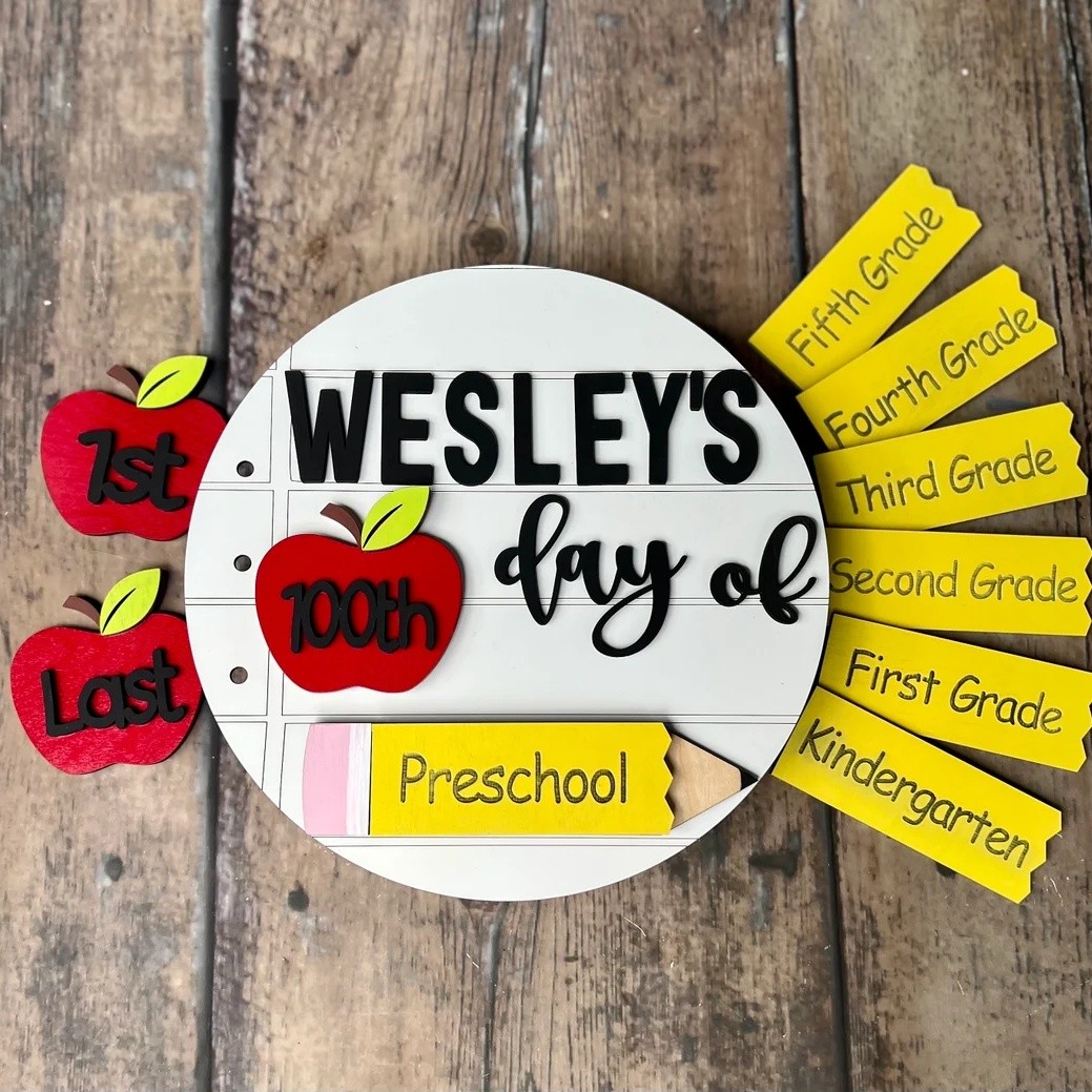 1st Day Last Day of School Prop Interchangeable School Milestones Back to School Sign Kit
