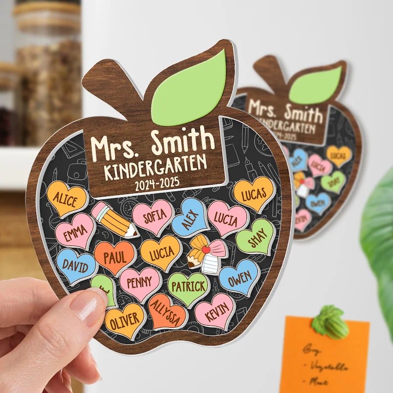 Personalized Teacher Apple Magnet Teacher Appreciation Gifts From Student