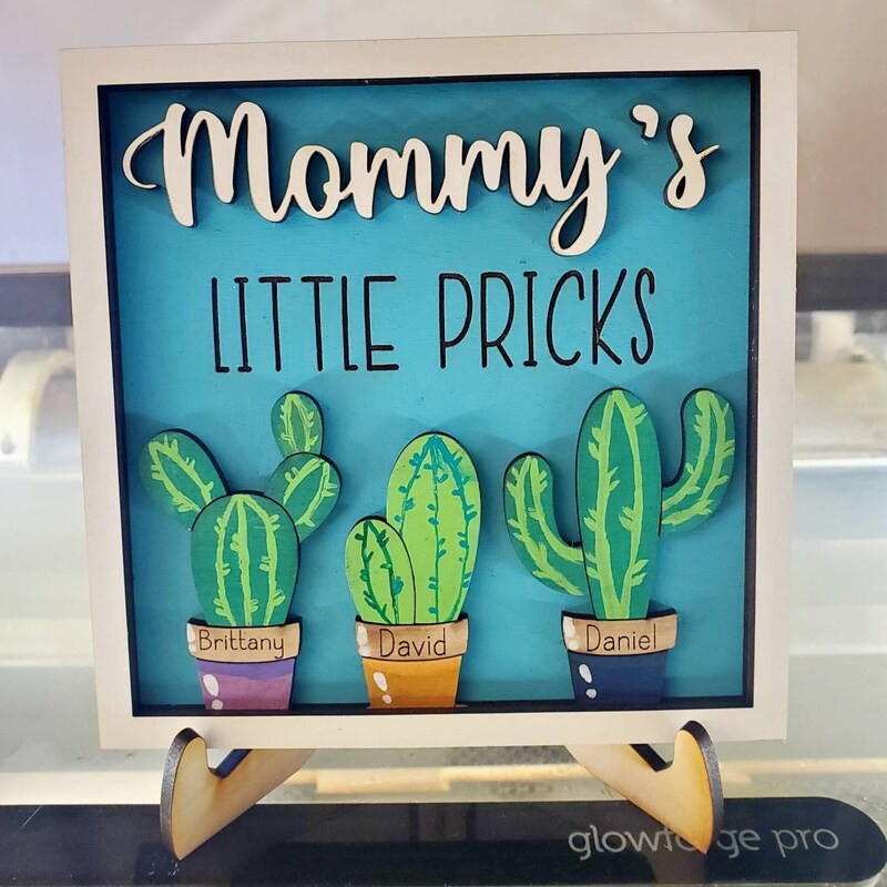 Personalized Funny Mother's Day gift Mommy's Little Pricks Family Sign With Kids Name