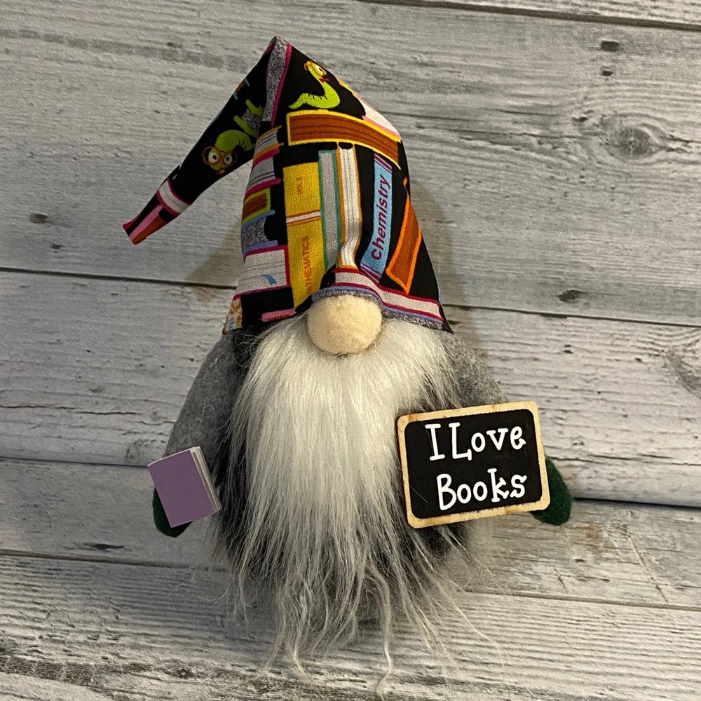 Book Lover Gnome Tiered Tray Home Decor