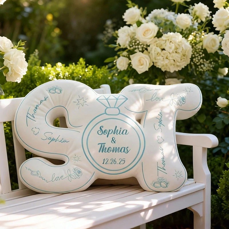 Personalized Couple Custom Initial Wedding Throw Pillow Custom Names Couple Home Pillow Romantic Valentine's Day Gift