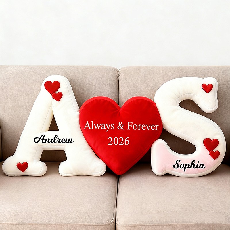 Personalized Letter Pillow with Custom Name Perfect for Valentine's Day Gift  3D Print Pillow