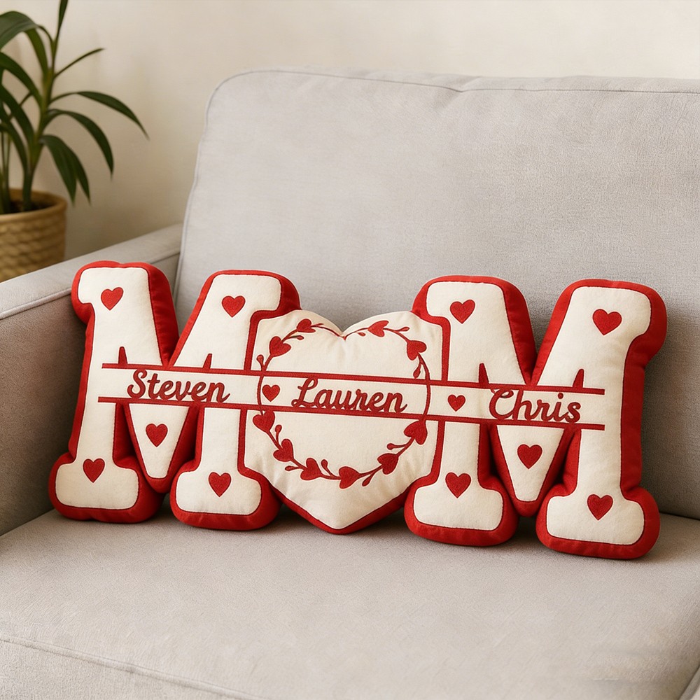 Personalized Initial Pillow Custom Name Plush Gift Mother's Day Gift For Mom Grandma