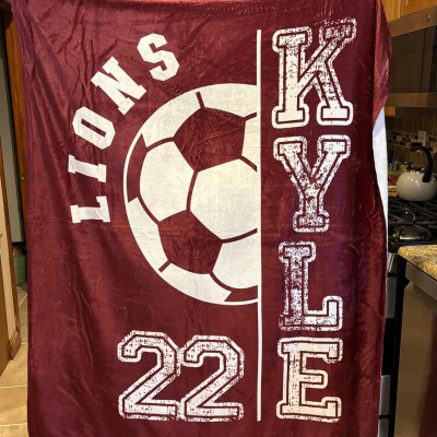 Personalized Sports Blanket Custom Name and Number Team Gift
