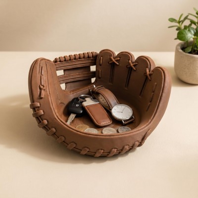 Vintage Baseball Glove Bowl Tray Sports Desk Organizer Baseball Fan Gift