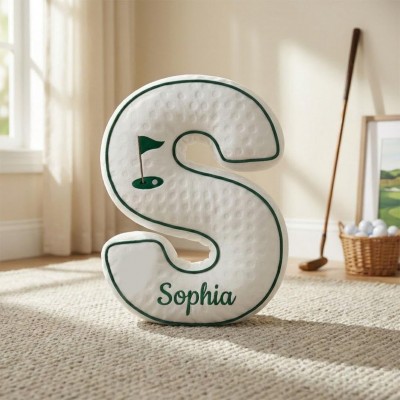 Personalized Golf Letter Pillow With Name for World Cup Fans Game Day Gift