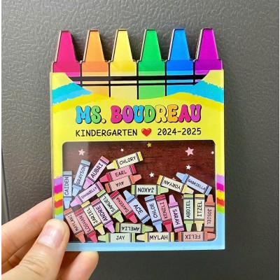 Custom Teacher Crayon Magnet Teacher Appreciation Gifts From Student