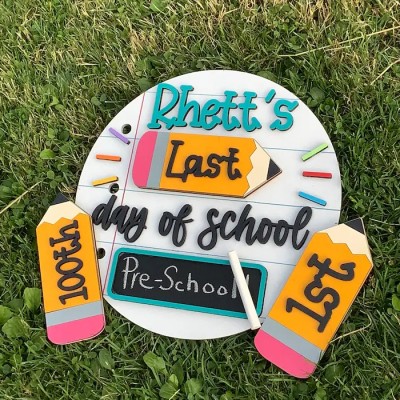 1st Day Last Day of School Prop Interchangeable School Milestones Back to School Sign Kit