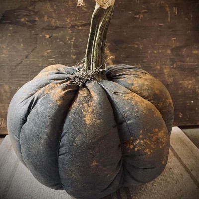 Primitive Fall Halloween Black Pumpkin