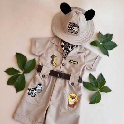 Personalized Safari Outfit for Baby & Toddler Halloween Kids Costume Birthday Gift