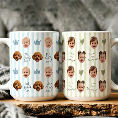 Best Dad Ever Custom Baby Photo Retro Mug Perfect Father's Day Gift