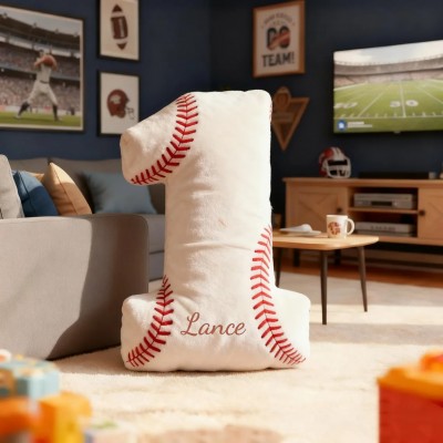 Personalized Baseball Letter Pillow With Name For Game Day Lovers Christmas Gift
