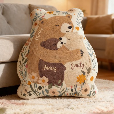 Personalized Bear Pillow Custom Name Plush Gift Mother's Day Gift For Mom Grandma