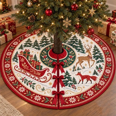 Personalized Family Christmas Tree Skirt Custom Holiday Decor Christmas Home Decoration Housewarming Gift