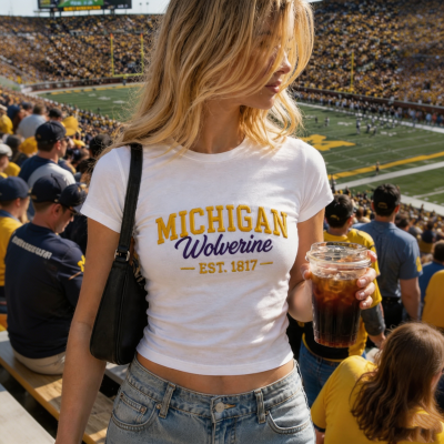 Personalized Embroidered Baby Tee Custom Game Day Spirit Shirt College Team Cami