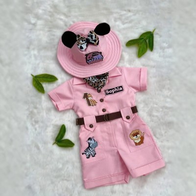 Personalized Safari Outfit for Baby & Toddler Halloween Kids Costume Birthday Gift