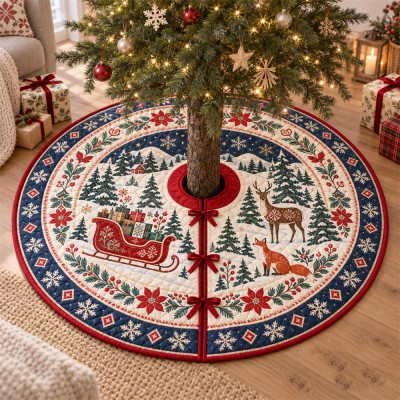 Personalized Family Christmas Tree Skirt Custom Holiday Decor Christmas Home Decoration Housewarming Gift