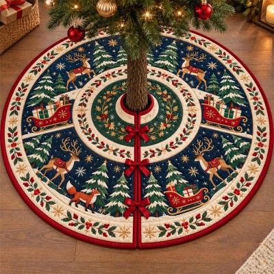 Personalized Family Christmas Tree Skirt Custom Holiday Decor Christmas Home Decoration Housewarming Gift