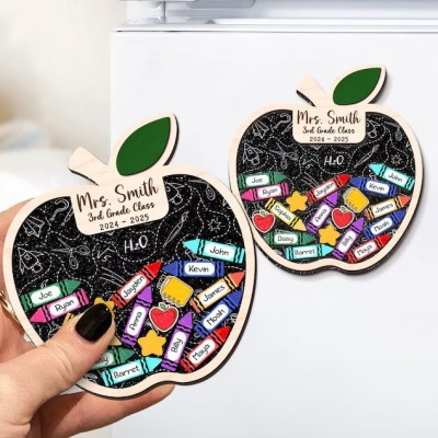 Personalized Teacher Apple Magnet Teacher Appreciation Gifts From Student