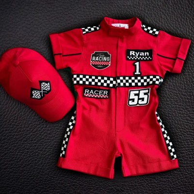 Personalized Kids Racing Jumpsuit for Baby & Toddler Halloween Costume Birthday Gift