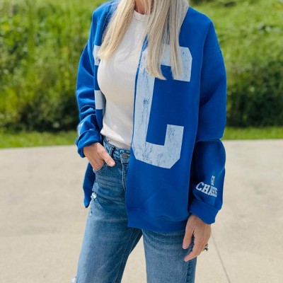 Custom #1 Fan Game Day Cardigan Personalized School Spirit Sweater Sports Mom Gift
