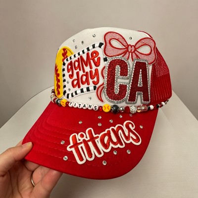 Personalized Softball Trucker Hat Custom Team Spirit Hat Perfect for Game Day