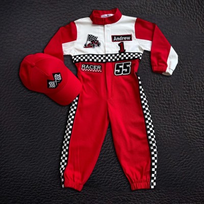 Personalized Kids Racing Jumpsuit for Baby & Toddler Halloween Costume Birthday Gift