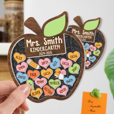 Personalized Teacher Apple Magnet Teacher Appreciation Gifts From Student