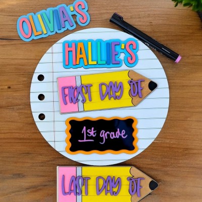 1st Day Last Day of School Prop Interchangeable School Milestones Back to School Sign Kit