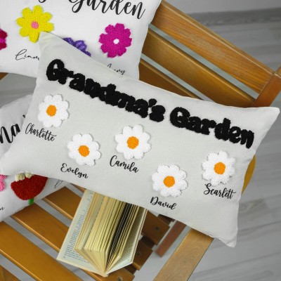 Personalized Mom/Grandma Birth Flower Pillow For Mother's Day Gift Ideas