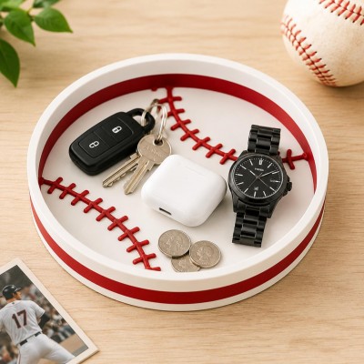 Baseball Catchall Tray Tray Sports Desk Organizer Sports Fan Gift