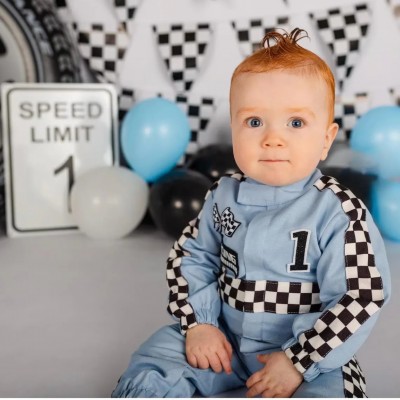Personalized Kids Racing Jumpsuit for Baby & Toddler Halloween Costume Birthday Gift