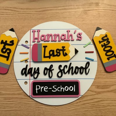 1st Day Last Day of School Prop Interchangeable School Milestones Back to School Sign Kit