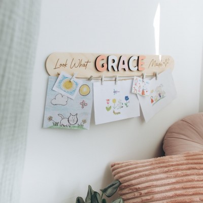 Look What I Made Sign Personalized Art Display Name Puzzle Christmas Gift