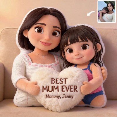 Best Mom Ever - Personalized Mother Faux Fur Shaped Pillow