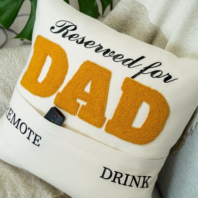 Personalized Grandpa Pocket Punch Needle Pillow Father's Day Gift